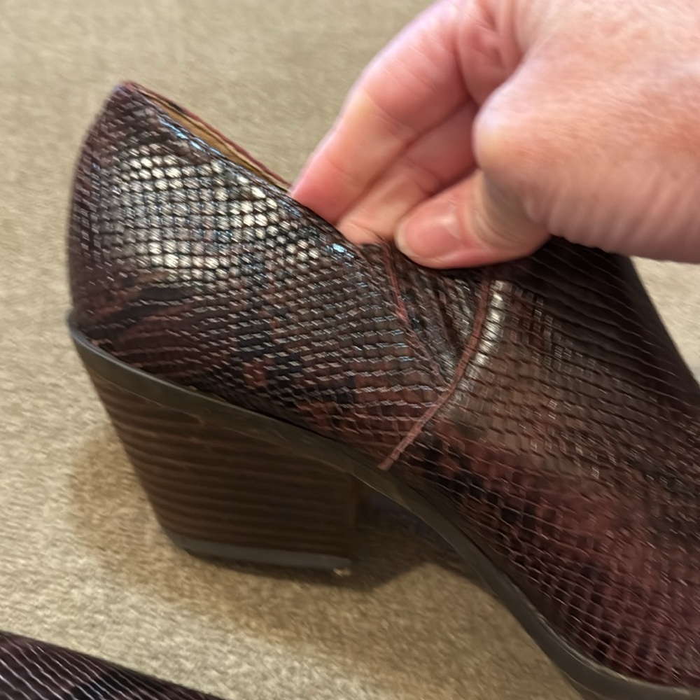 Lucky Brand Womens Snake Print Low Ankle Bootie Brown 8.5 (TD) - Picture 6 of 7